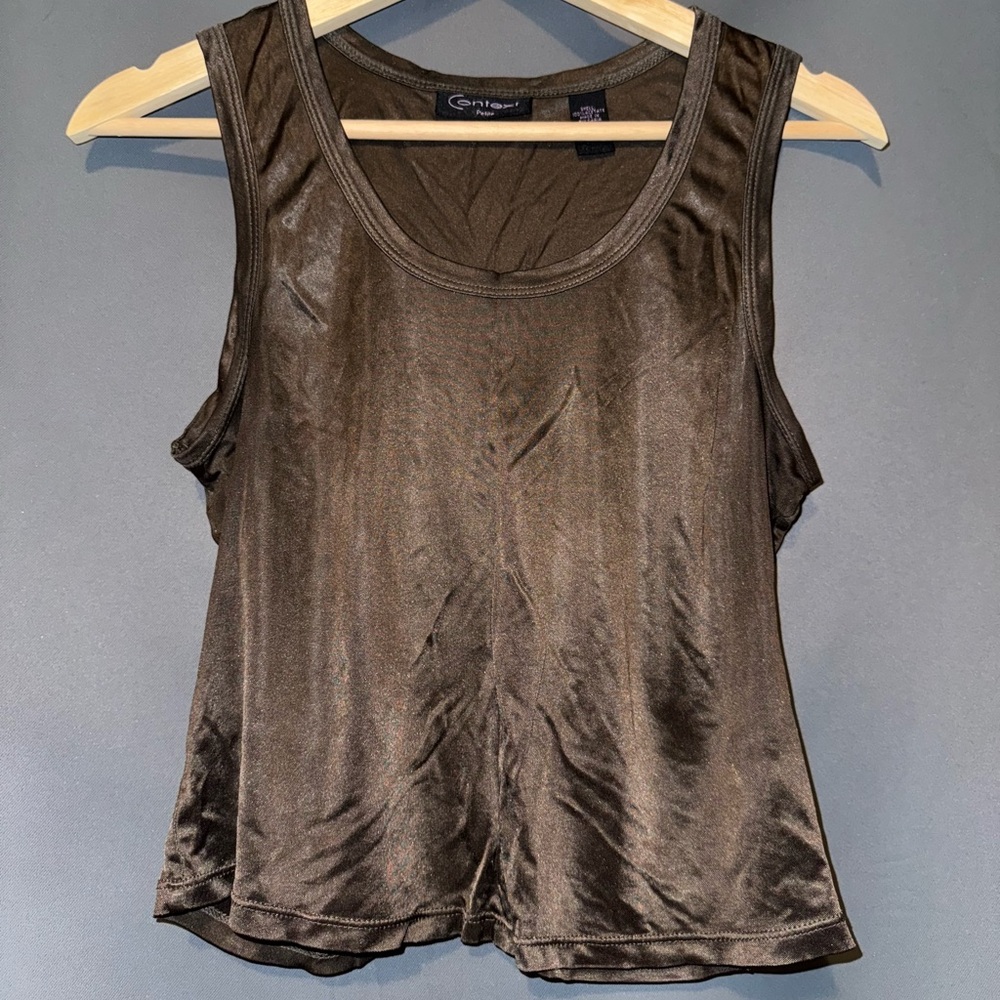 Brown Satin Top